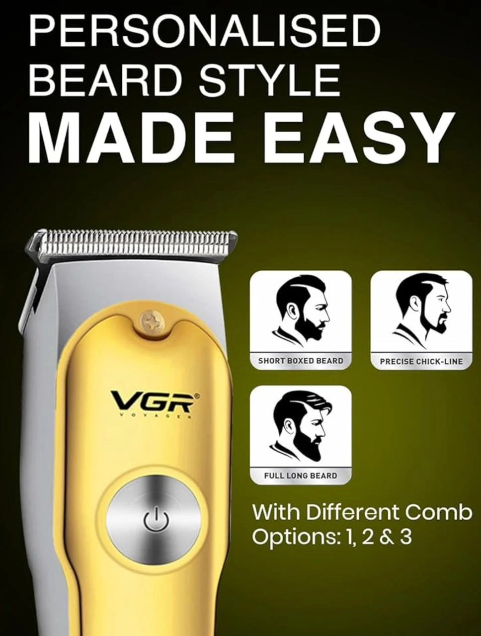 VGR Beard Trimmer & Styler – Professional and Practical to Shape Your Beard Your Way Image 3
