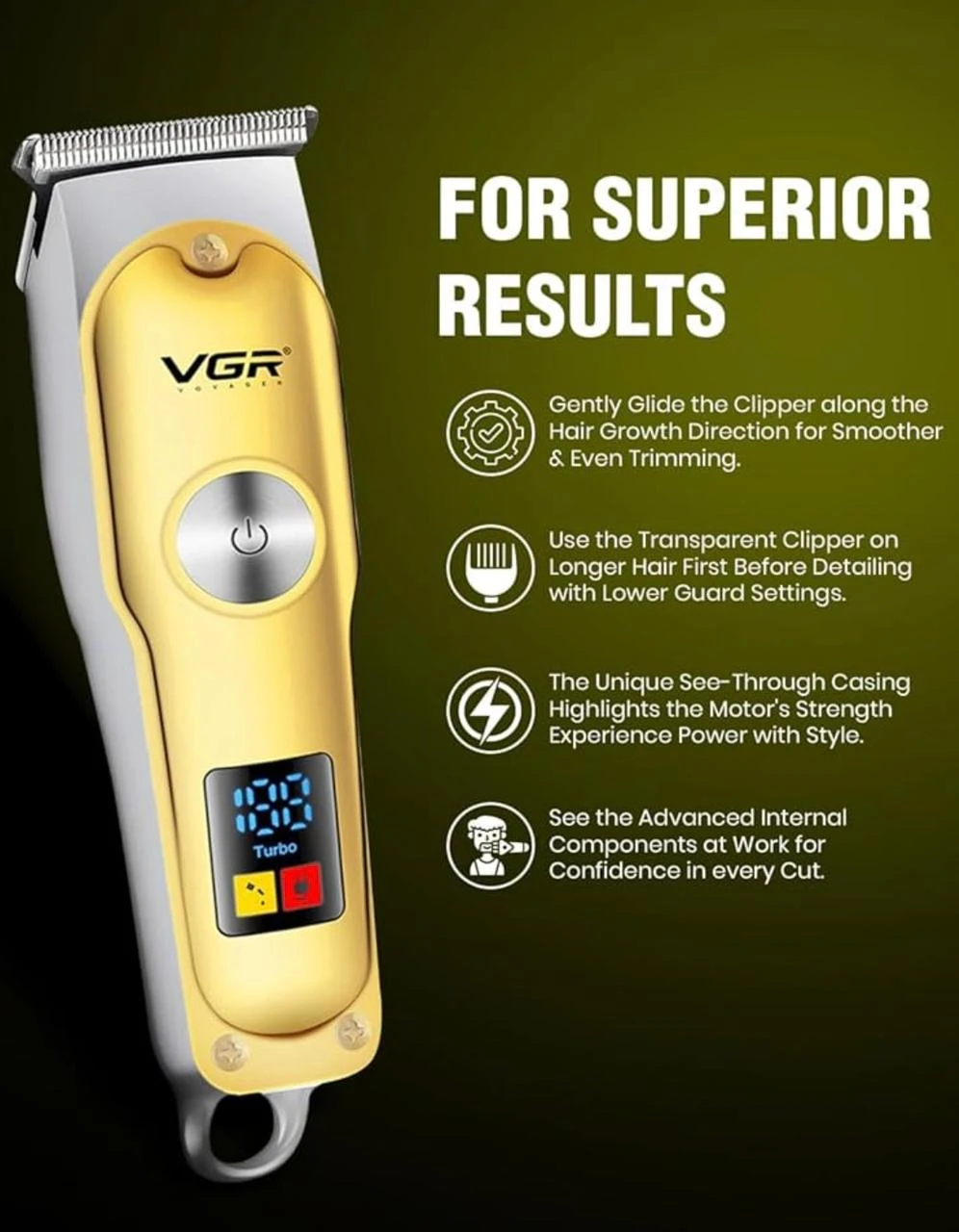 VGR Beard Trimmer & Styler – Professional and Practical to Shape Your Beard Your Way Image 5